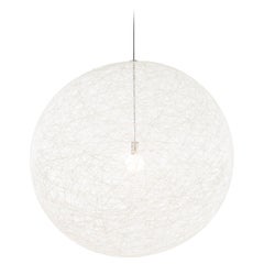 Petite lampe à suspension Moooi Random Light II en acier chromé blanc