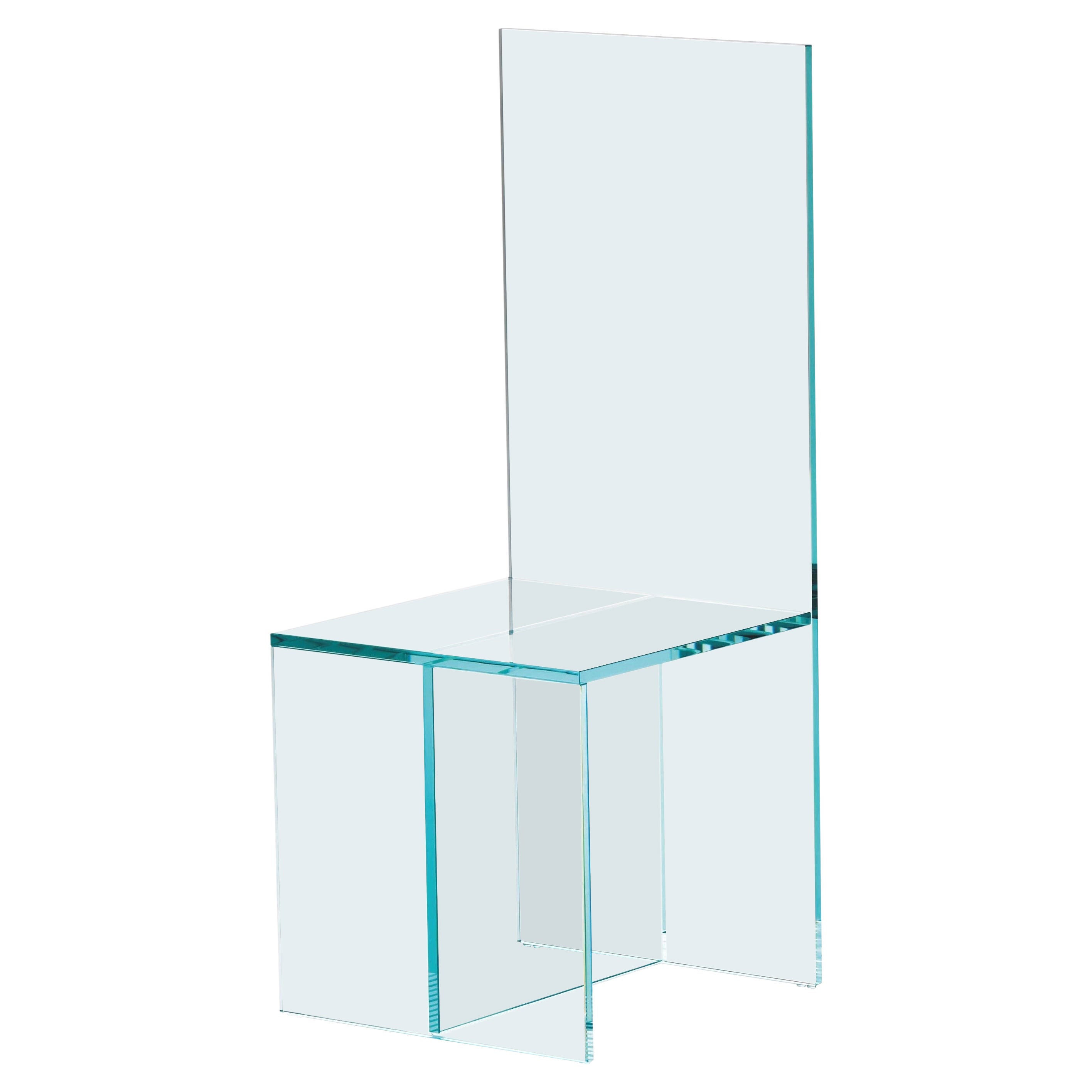 Merci Bob Chair in Extra Clear Tempered Glass, by Elena Cutolo for Glas