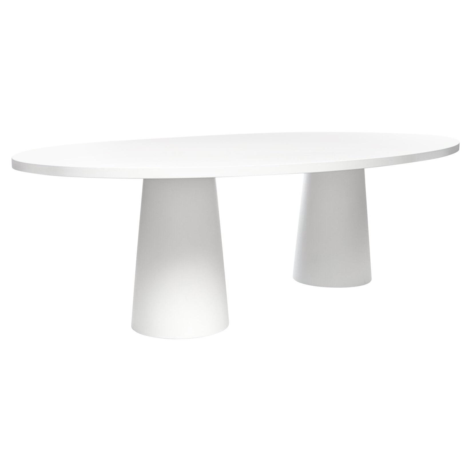 Petite table de salle à manger ovale Moooi Container 7143 avec plateau en chêne blanc