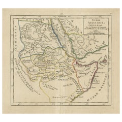 Original Antique Map of Abyssinia, Sudan and the Red Sea, 1749