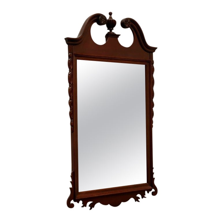 Late 20th Century Mahogany Chippendale Style Wall Mirror For Sale
