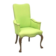 Retro French Provincial Accent Chair in Green Polka Dot