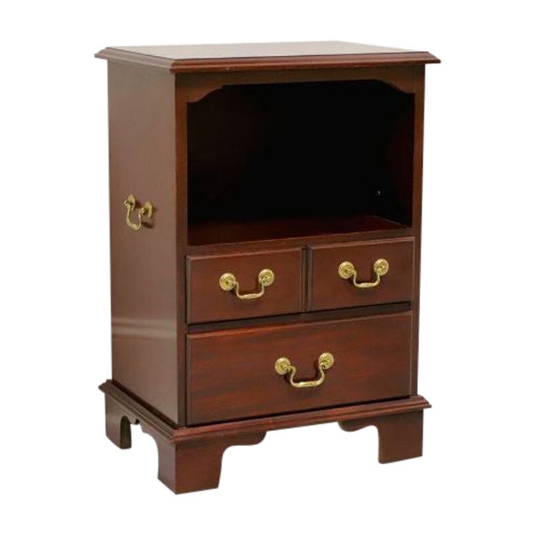 Vintage Inlaid Mahogany Traditional Open Cabinet Nightstand