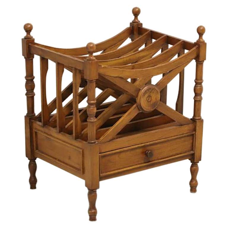 Late 20th Century Walnut Regency Canterbury Magazine Rack For Sale at ...