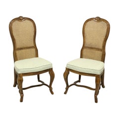 Vintage Drexel Heritage French Provincial Style Oak Dining Side Chairs, Pair