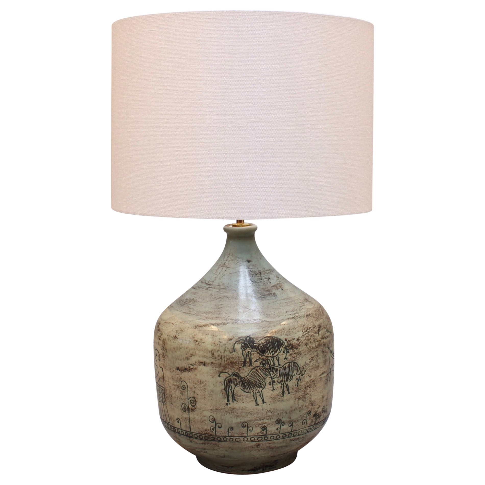 Mid-Century French Ceramic Lamp by Jacques Blin, 'circa 1950s', Large For Sale
