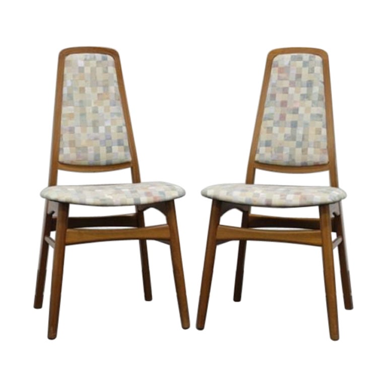Vintage Faarup Mobelfabrik Solid Teak Danish Dining Chairs, Pair