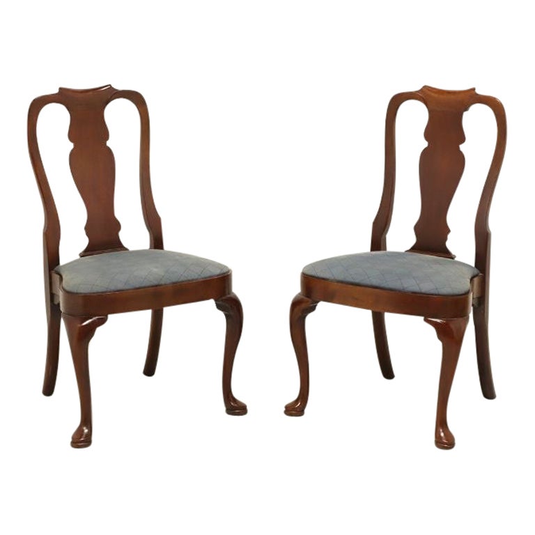 HICKORY CHAIR Solid Mahogany Queen Anne Style Dining Side Chairs - Pair ...