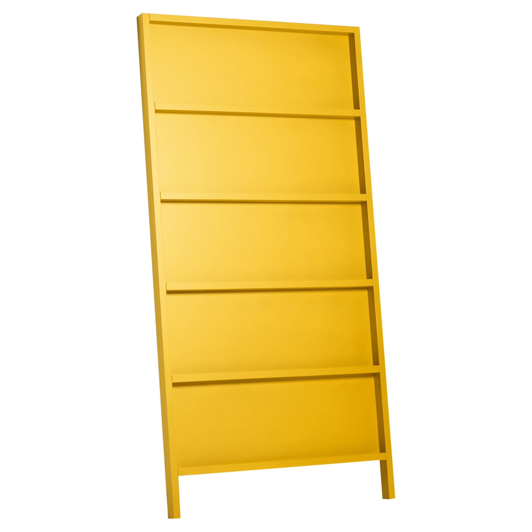 Petite armoire/étagère murale Moooi Oblique en hêtre laqué jaune doré en vente