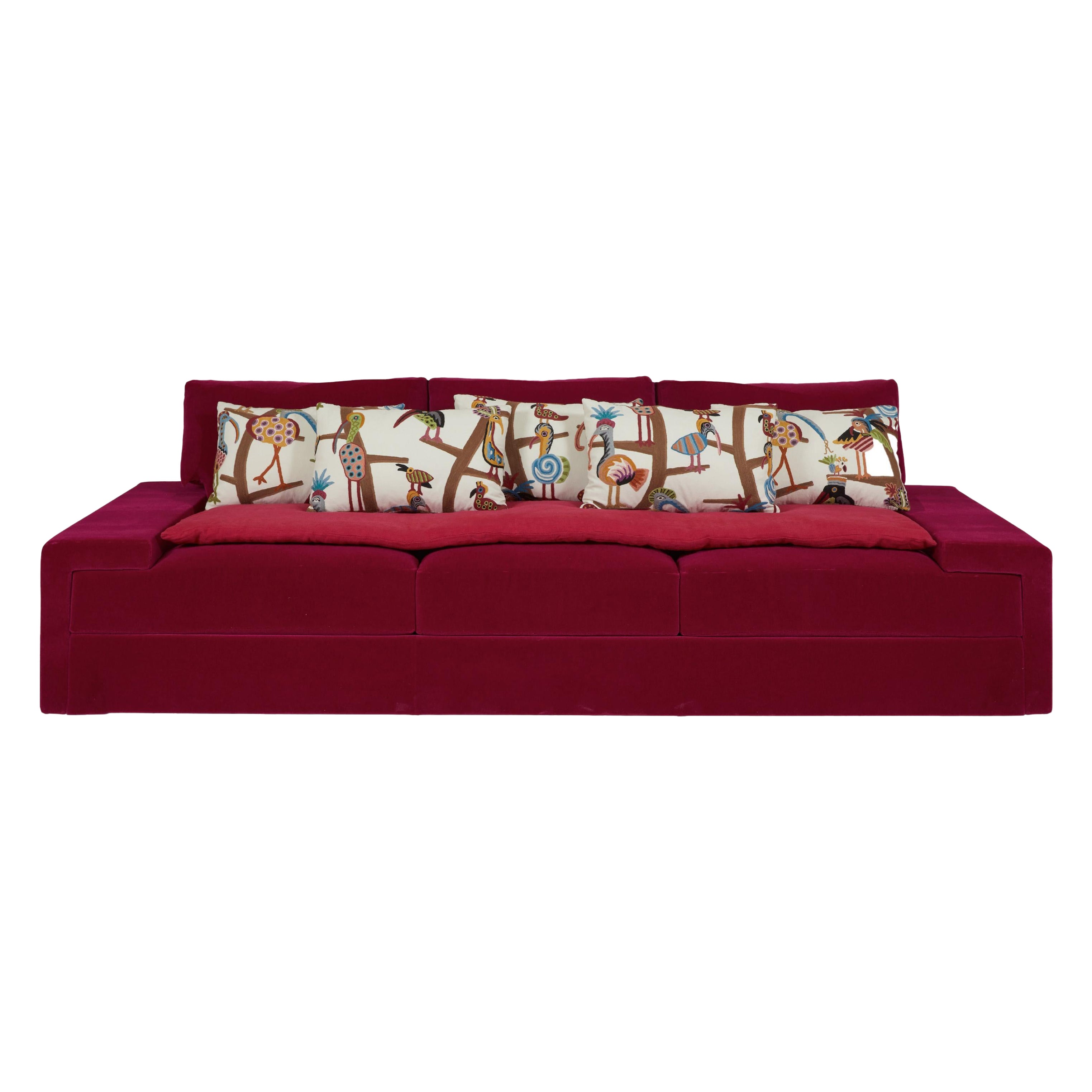 Canapé Casa en framboise (280 cm) de Laura Gonzalez