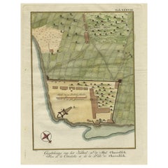 Original Antique Plan of the Fortress of Charedsch in Persia or Iran, ca.1780