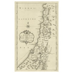 Antique Original Old Map of the Coast of Syria and Phoenicia, 1773