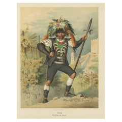 Original Kostümdruck von South Tyrol, Österreich, einem Vineyard Keeper aus Merana, 1870