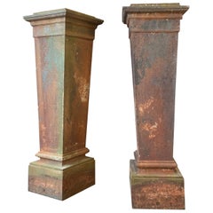 Pair of Antique French 19th Century Cast Iron Pedestals by Ducel et Fils