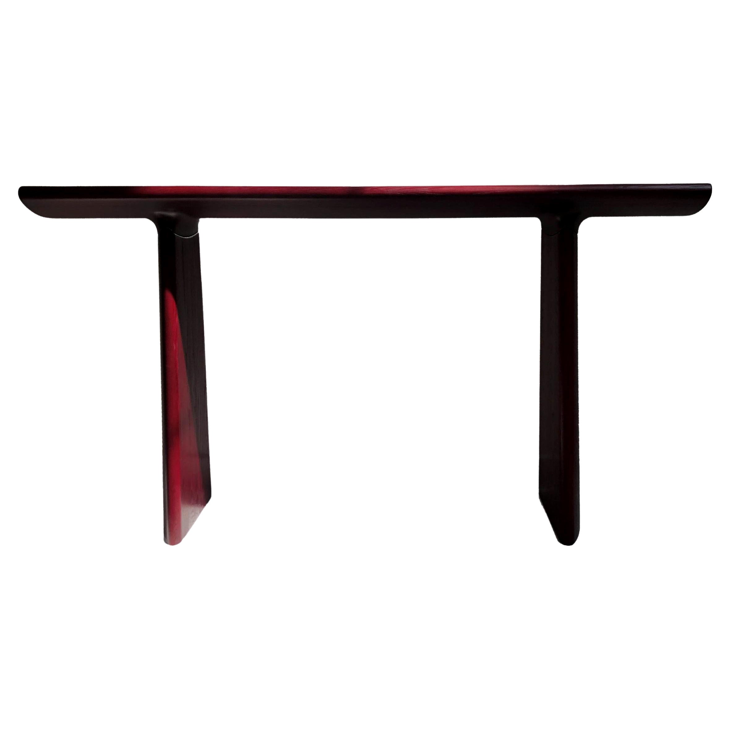 Burgundy Stained Ash Daiku Console 160 by Victoria Magniant For Sale