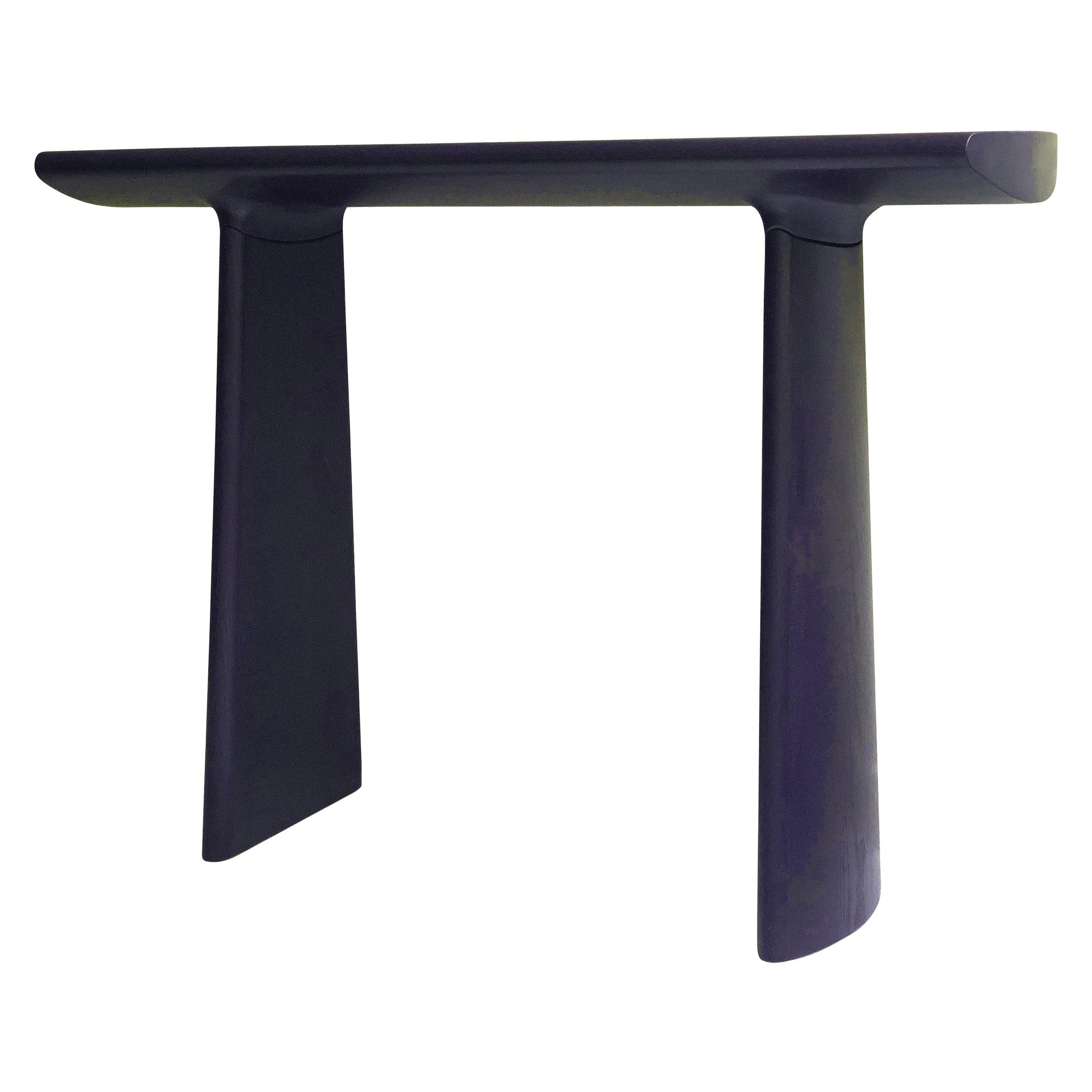 Night Blue Stained Ash Daiku Console 120 by Victoria Magniant For Sale