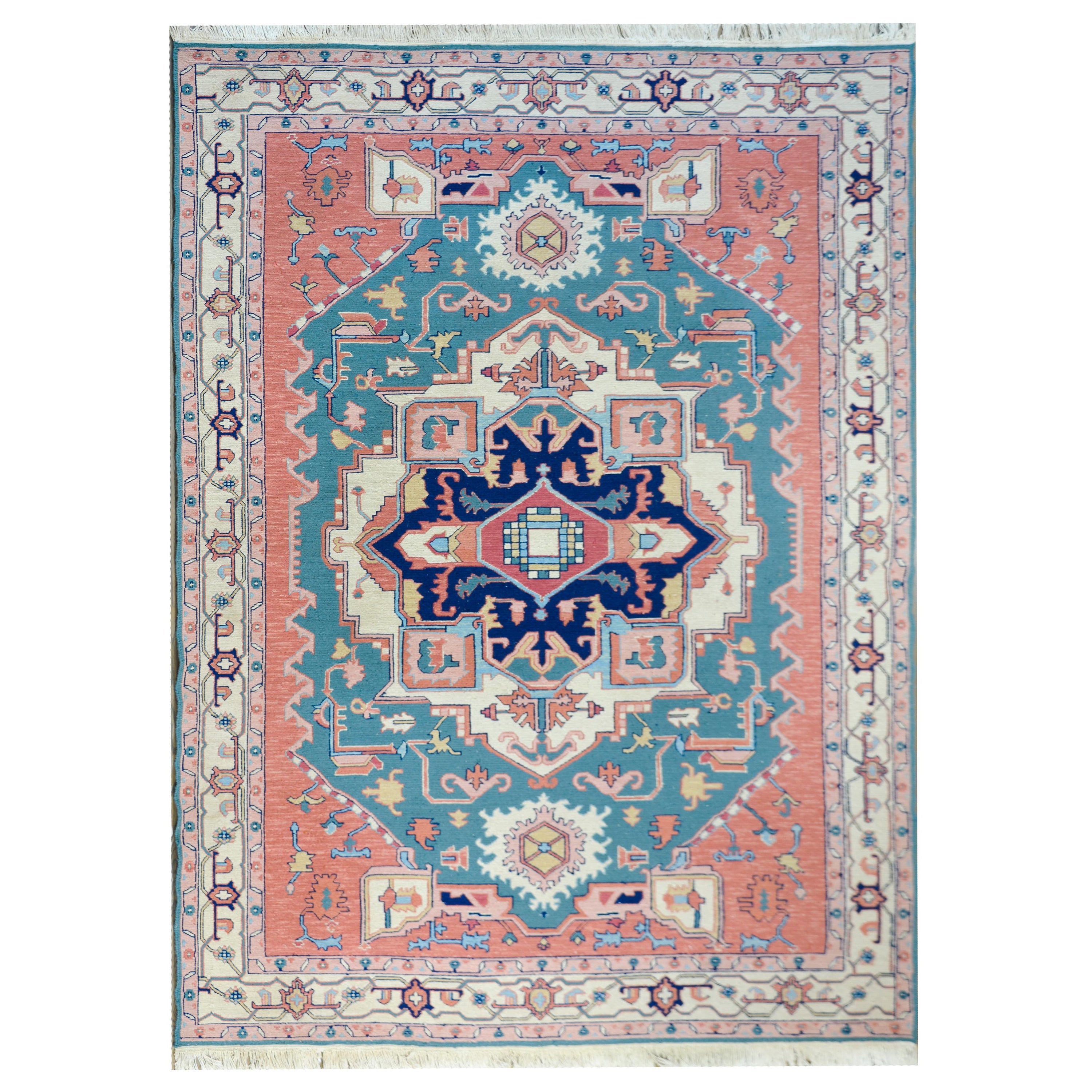 Indischer Serapi-Teppich im Vintage-Stil im Angebot