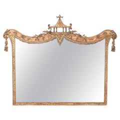 Large English Wall Mirror with Pagoda