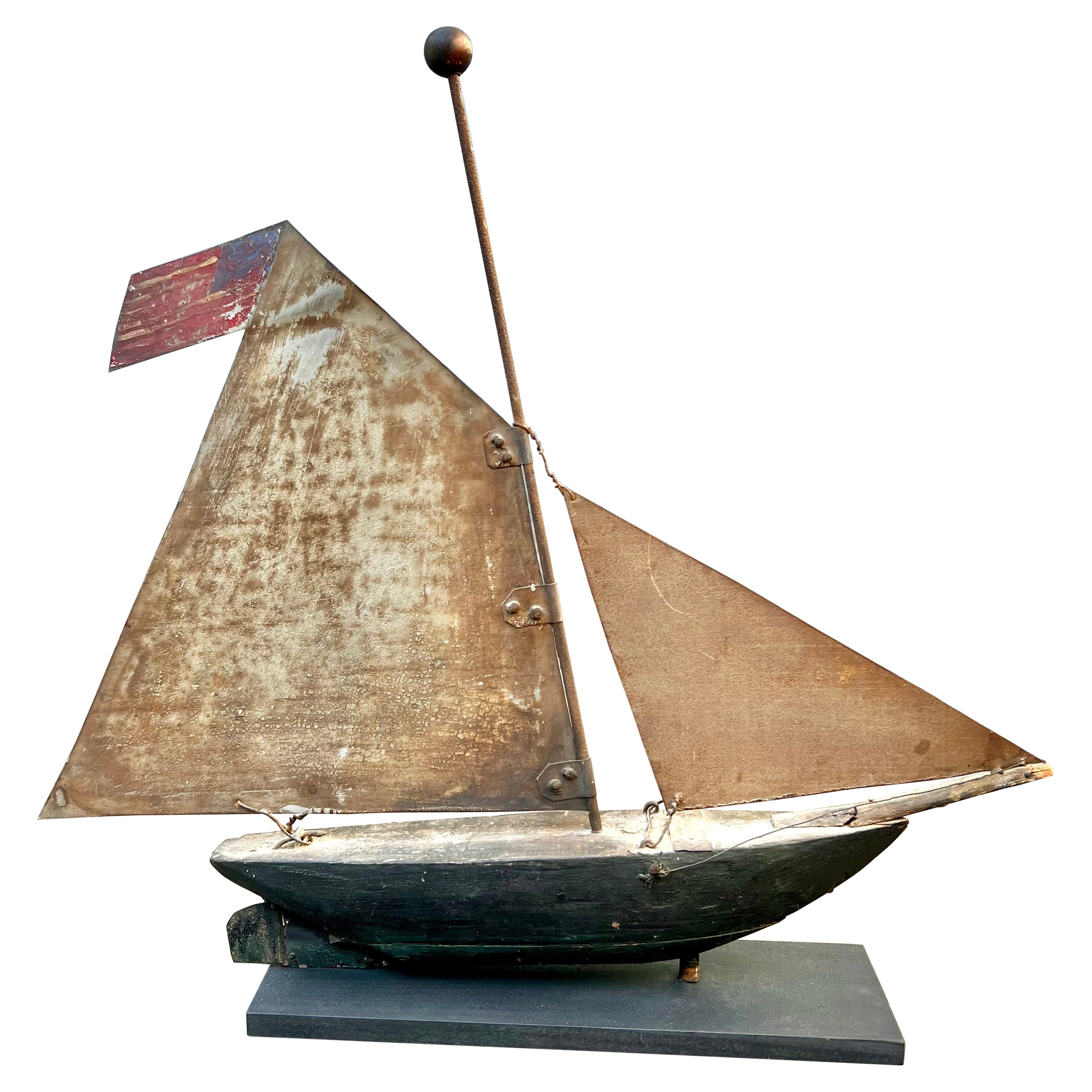 19th Century Ship Weathervane with American Flag