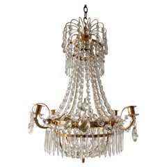 Swedish Gustavian Crystal Chandelier