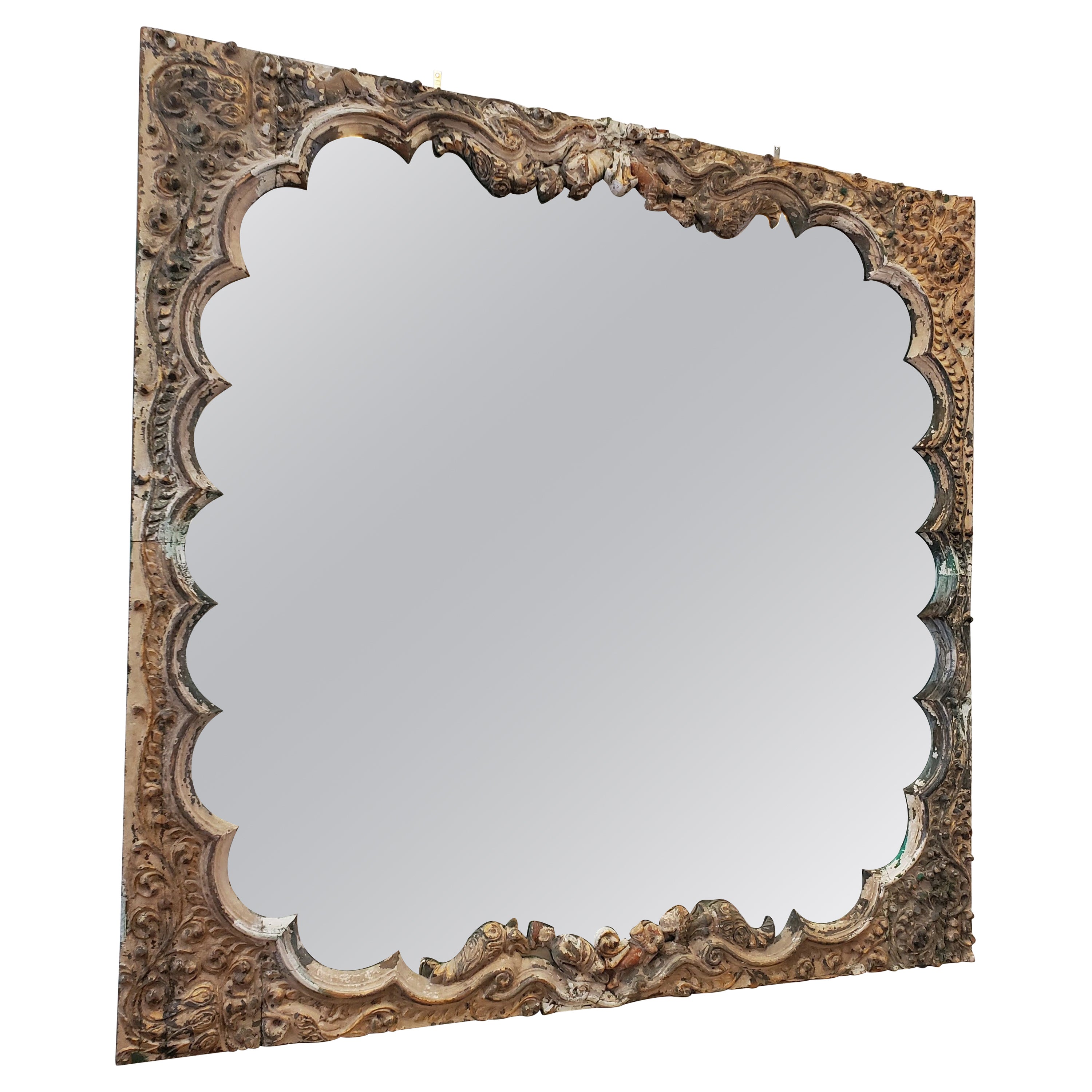 Extra Large Mid-19th Century Gothic Influenced Italian Carved “Fantasy” Mirror