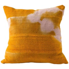 Overdyed African Mud Cloth Pillow in Muted Orange