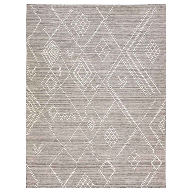 Gray Apadana's Nantucket Collection Flatweave Kilim Coastal Designed