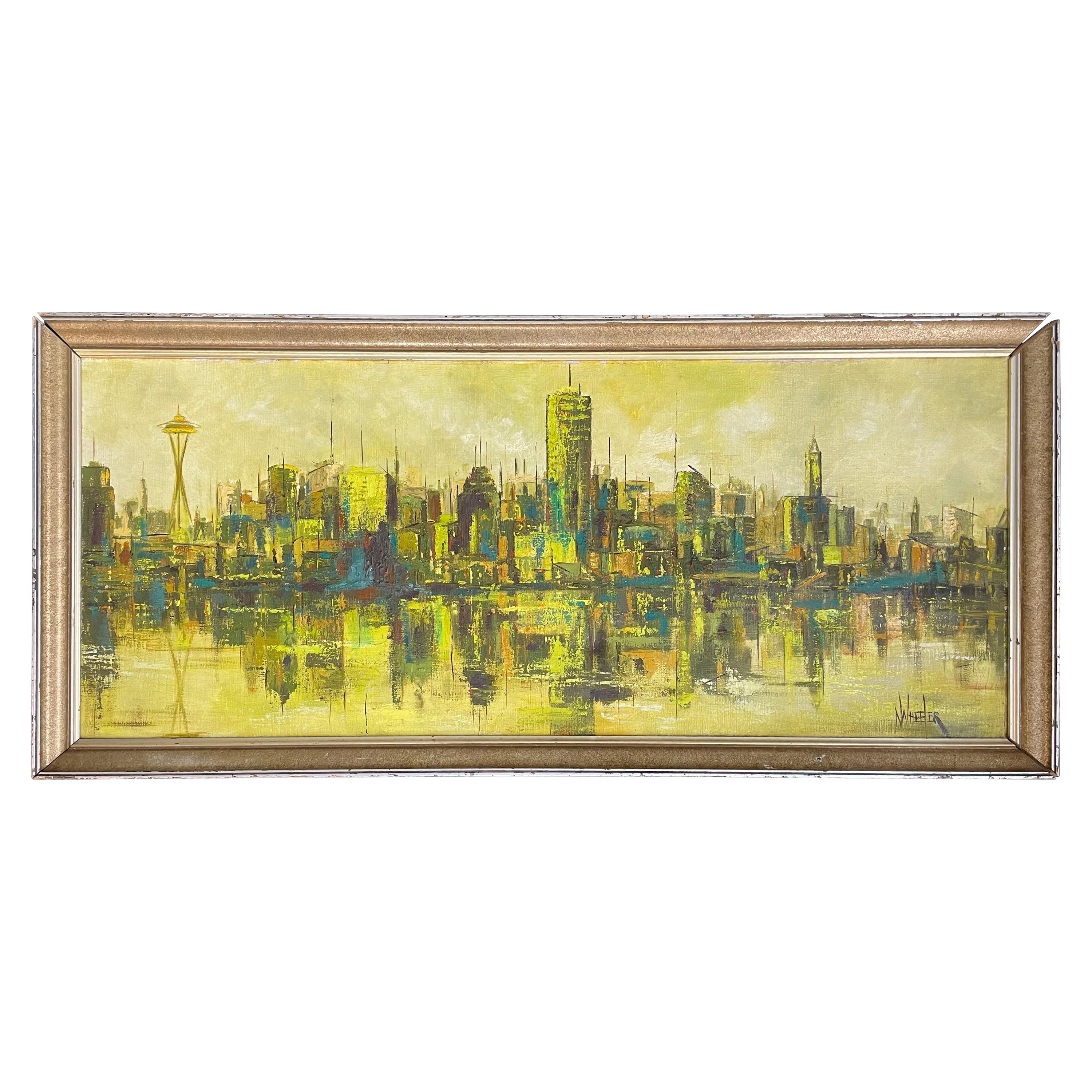 Seattle Skyline Painting by Nell Wheeler