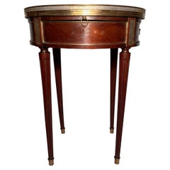 Antique French Mahogany and Gold Bronze Bouillotte Table, circa 1890