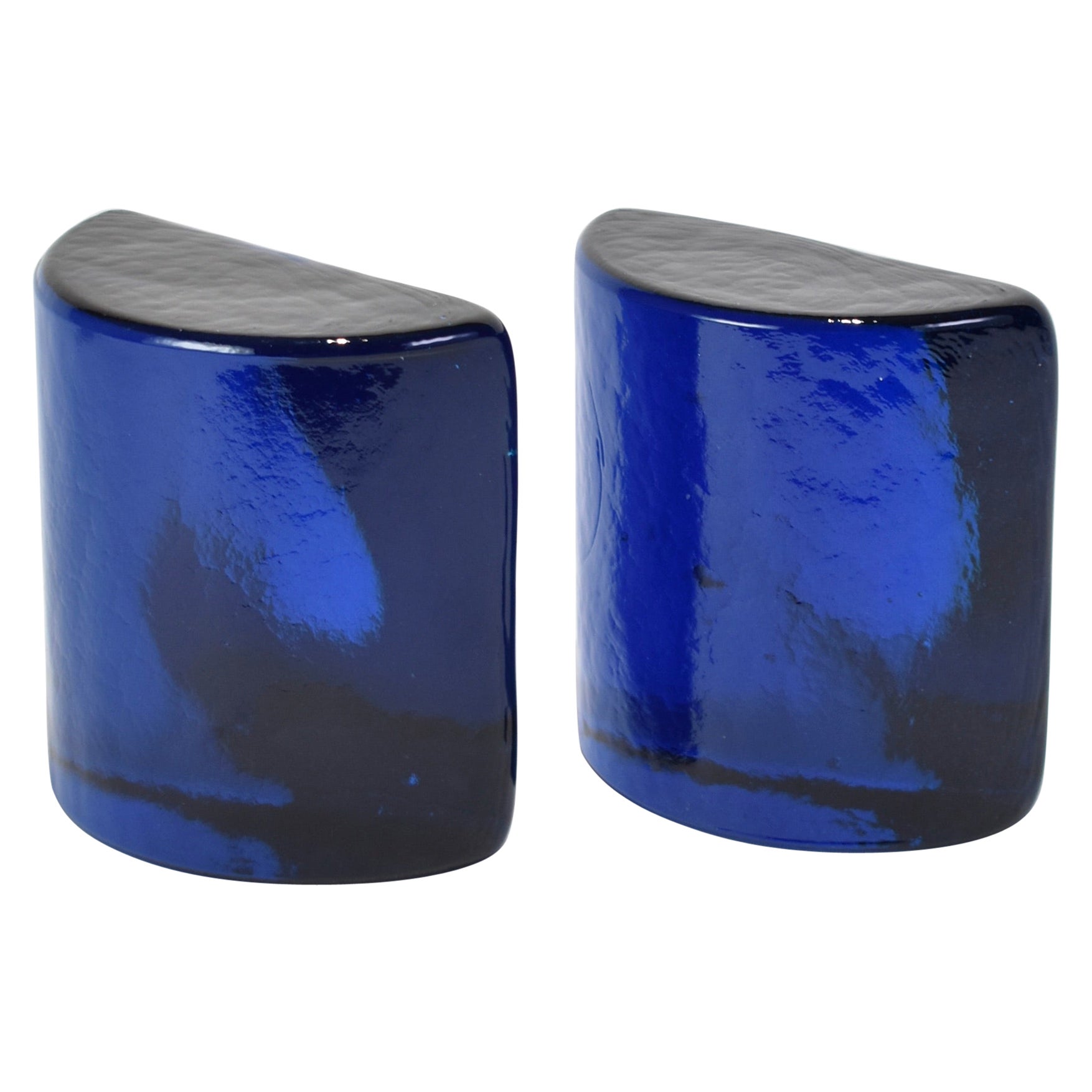 Cobalt Glass Bookends