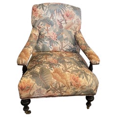 French 19th Century Louis XVI Armchair with Original Banana Leaf Upholstery