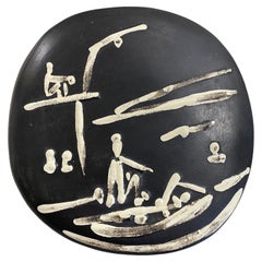 Pablo Picasso Stamped Ceramic Plate, Scène De Plage Edition Picasso Madoura 1956