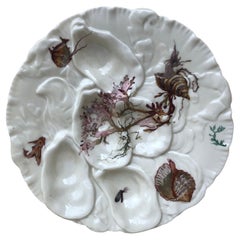 French Oyster Plate Porcelain with Turkey Pattern Haviland Limoges