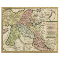 Originalkarte der nördlichen arabischen Halbinsel, Palästina, Irak und Iran, 1732