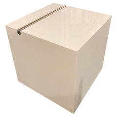 1970s Modernist White Acrylic Cini & Nils Cube Italian Ice Bucket