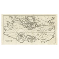 Ancienne carte néerlandaise de la région entourant la mer Méditerranée, 1773