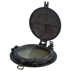 Antique Solid Brass and Cast Iron Ship’s Porthole