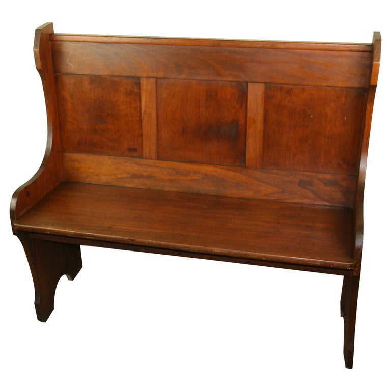 English Paneled Hall Settle/Bench 1920's For Sale
