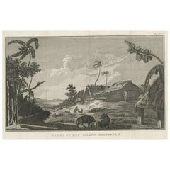 Antique Original Engraving of Rotterdam Island, Nowadays Nomuka, Kingdom of Tonga, c1800