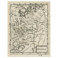 Antique Map of Modern Day Ukraine and Russia Titled Moscovie 'Moscow', Ca.1683
