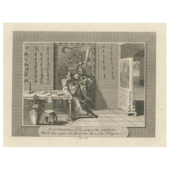 Antique Engraving of the Deity Quante-Cong 'or Shangdi', First Ruler of China, 1808