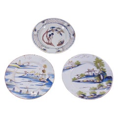 Selection of Three 18th Century English/Bristol Delft Plates