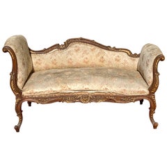 Louis XV Style Walnut Carved Bench, 19th Century