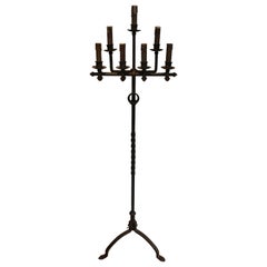 Wrought and Gilt Iron Floor Lamp, French Work, circa 1940
