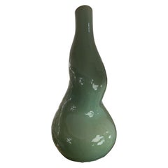 Retro Italian Vase in Green Terracotta, circa 1960s