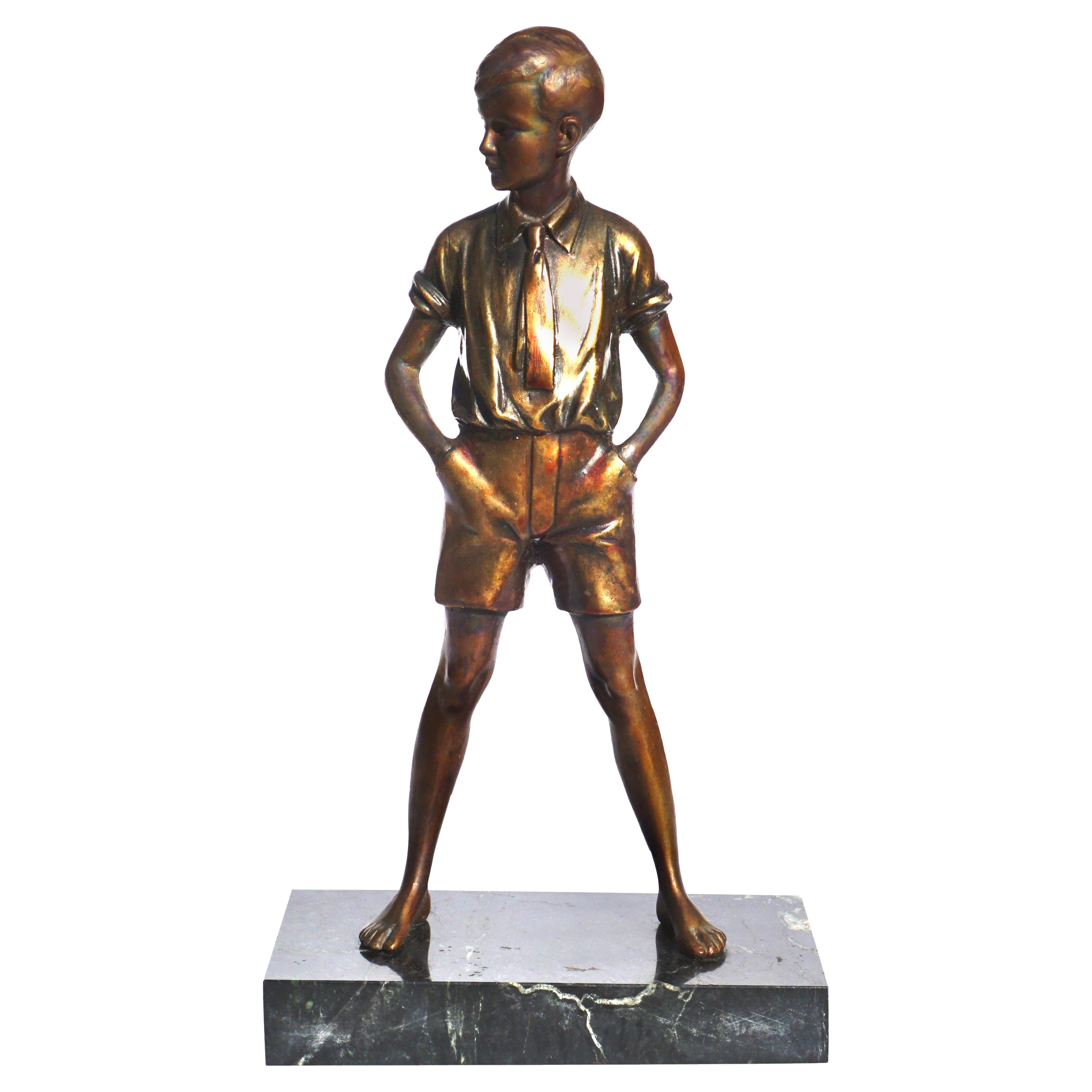 Johann Philipp Ferdinand Preiss Polychromed Bronze “Sonny Boy”