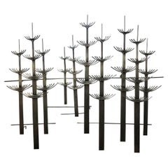 Mid-Century Wall Hanging Art Sculpture Trees by Curtis Jere, 1977
