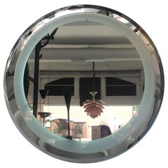 Lighted Glass and Chrome Wall Mirror, by Cristal Arte