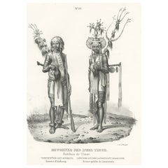 Warrior from Naikliu, Amfoang & an Omarassie Announcer, Timor, Indonesia, 1845