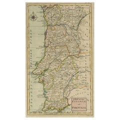 Detailed Antique Map of Portugal, Published for the 'Gentleman's Magazine', 1758